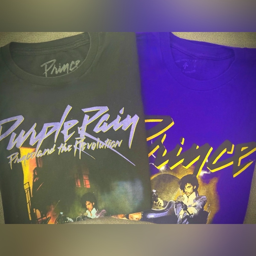 Prince - Purple Rain Graphic T-Shirt Set of Two - Size L and 2XL